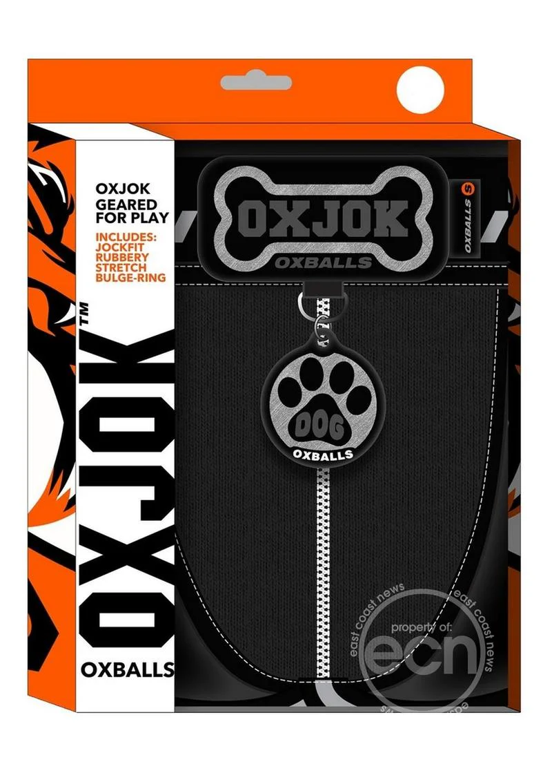 Oxballs Dog Pack Pup Taggers 7-Tag Dog Jock - Black/Silver - Image 2