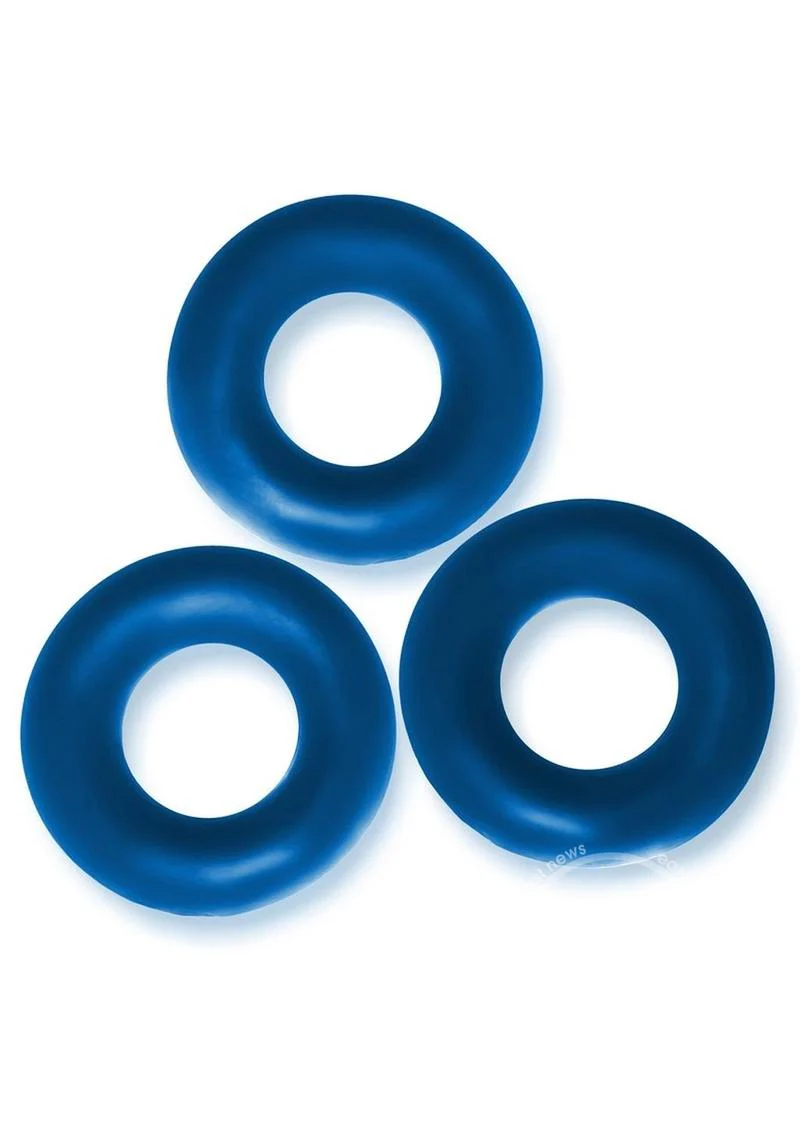 Oxballs Fat Willy Jumbo Cock Ring (3 pack) - Space Blue - Image 3