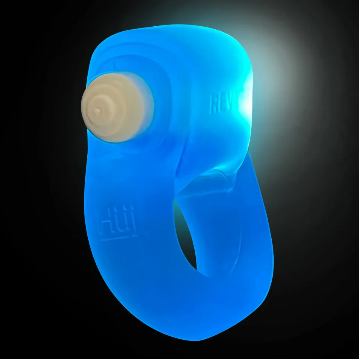 Oxballs Glowdick Silicone Cockring with LED - Blue Ice - Image 2
