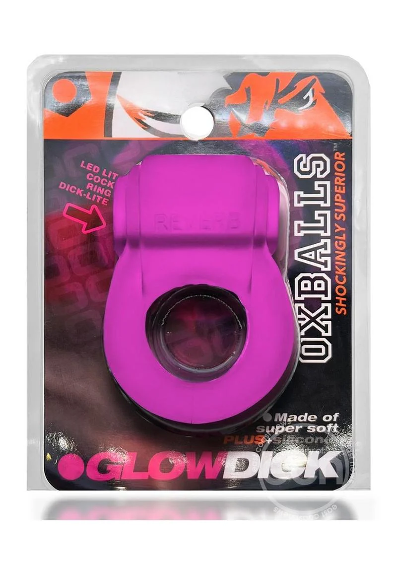 Oxballs Glowdick Silicone Cockring with LED - Pink Ice - Image 2