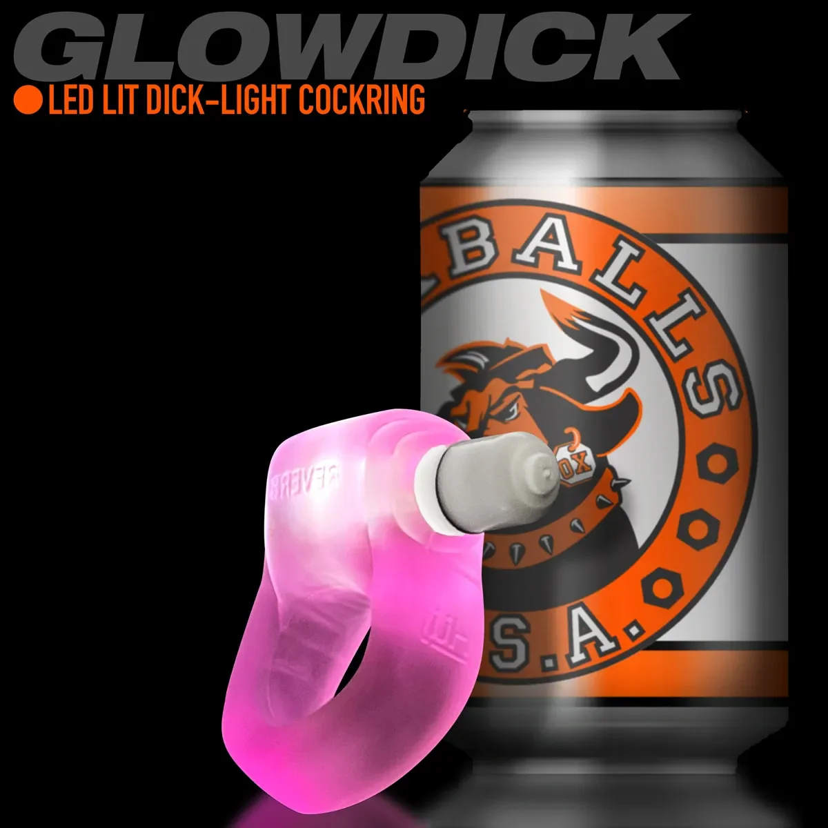 Oxballs Glowdick Silicone Cockring with LED - Pink Ice - Image 7