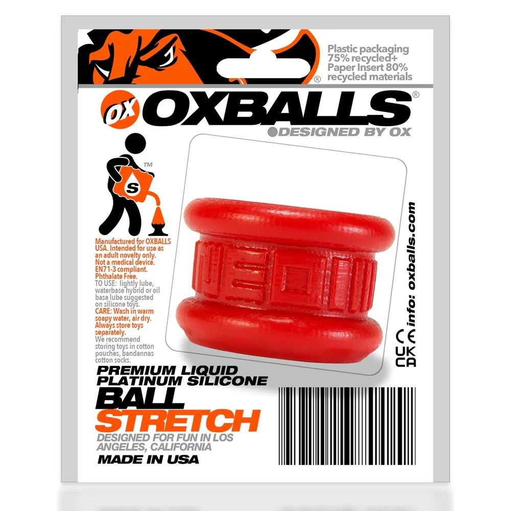 Oxballs Neo-Stretch Silicone Short Ball Stretcher Red - Image 5