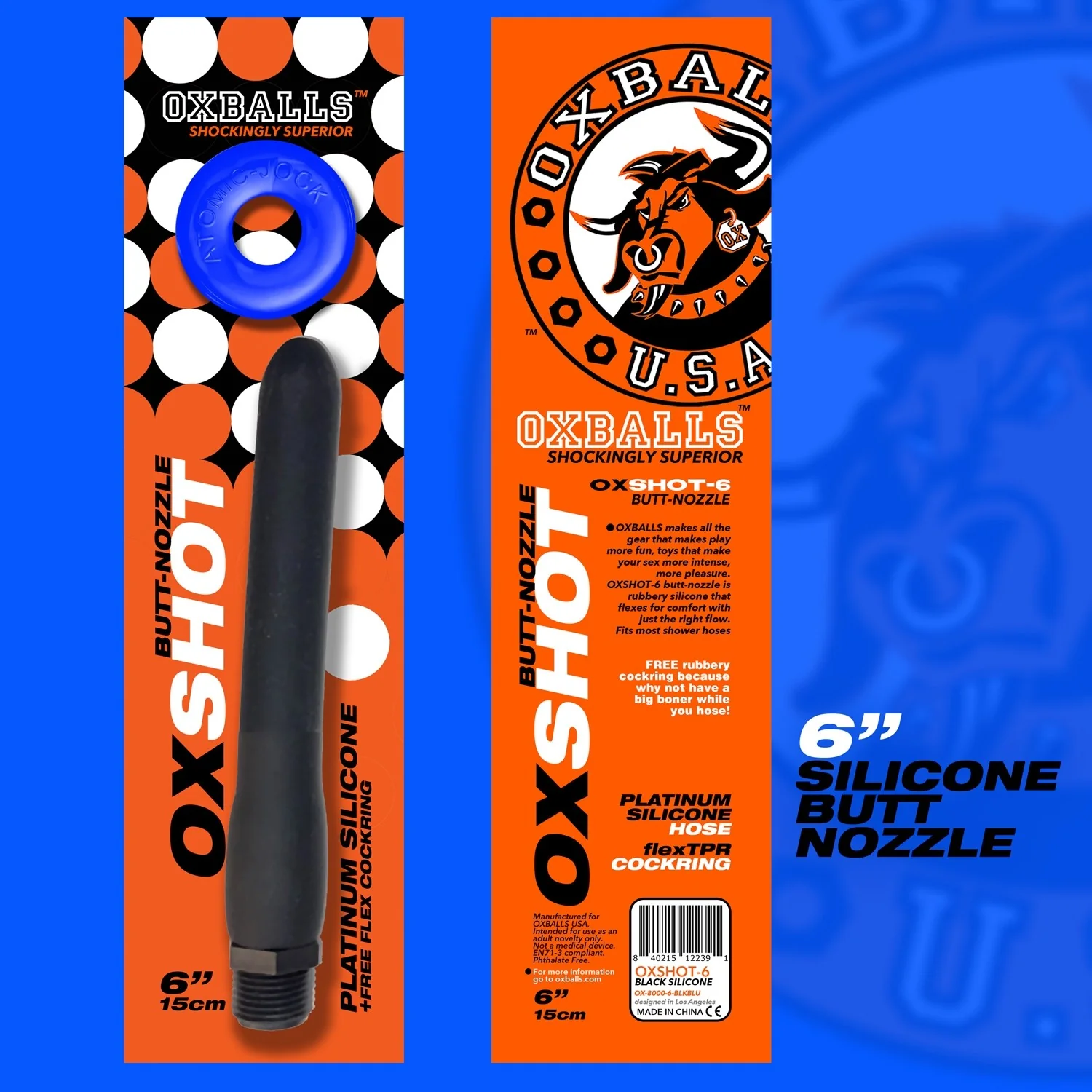 Oxballs Oxshot Silicone Butt Nozzle Shower Hose and Cock Ring - Image 4