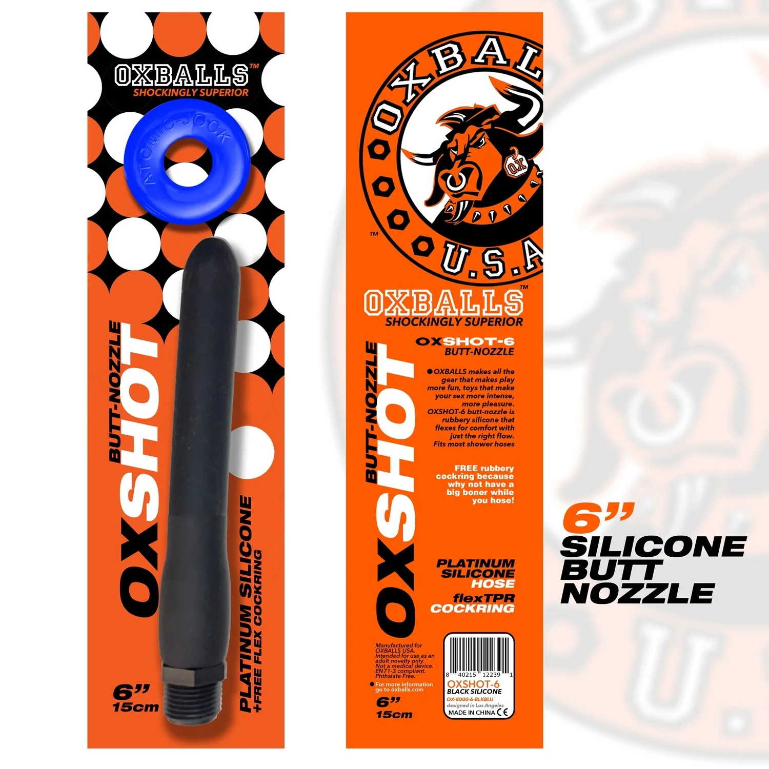 Oxballs Oxshot Silicone Butt Nozzle Shower Hose and Cock Ring - Image 5