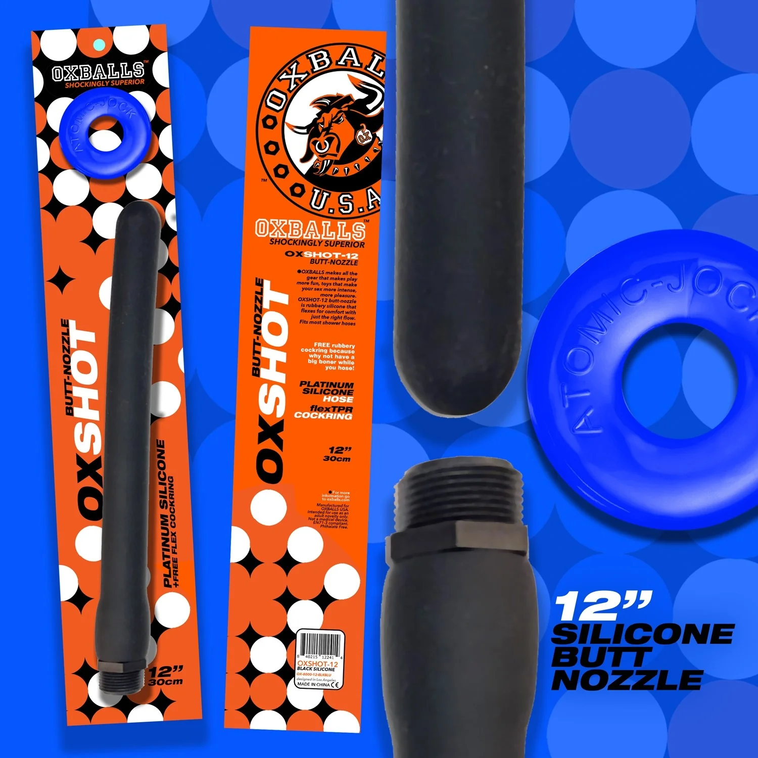 Oxballs Oxshot Silicone Butt Nozzle Shower Hose and Cock Ring - Image 7