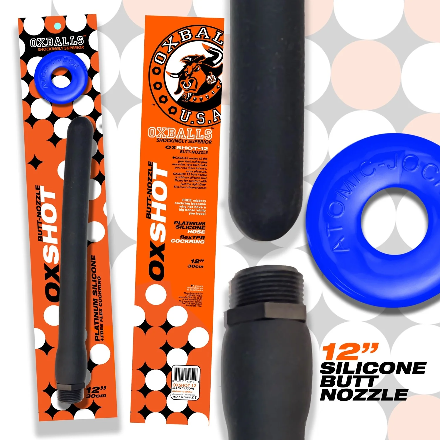 Oxballs Oxshot Silicone Butt Nozzle Shower Hose and Cock Ring - Image 9