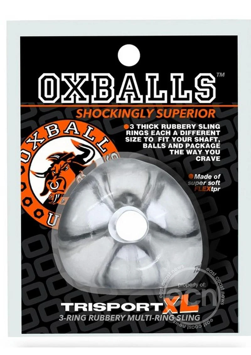 Oxballs Tri-Sport XL Thicker 3-Ring Sling - Clear - Image 2