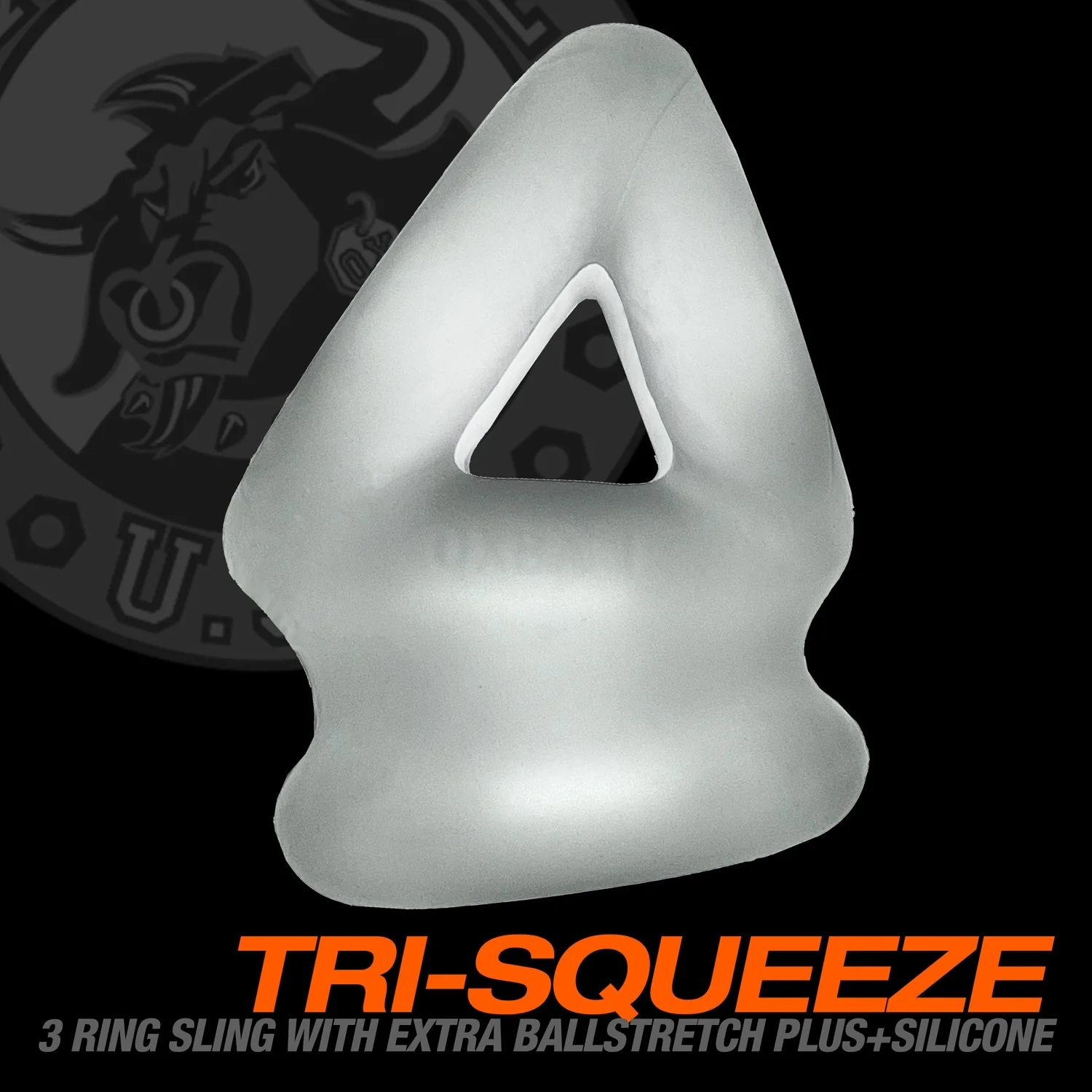 Oxballs Tri-Squeeze Silicone 3-Ring Ball Stretching Sling - Clear Ice - Image 13