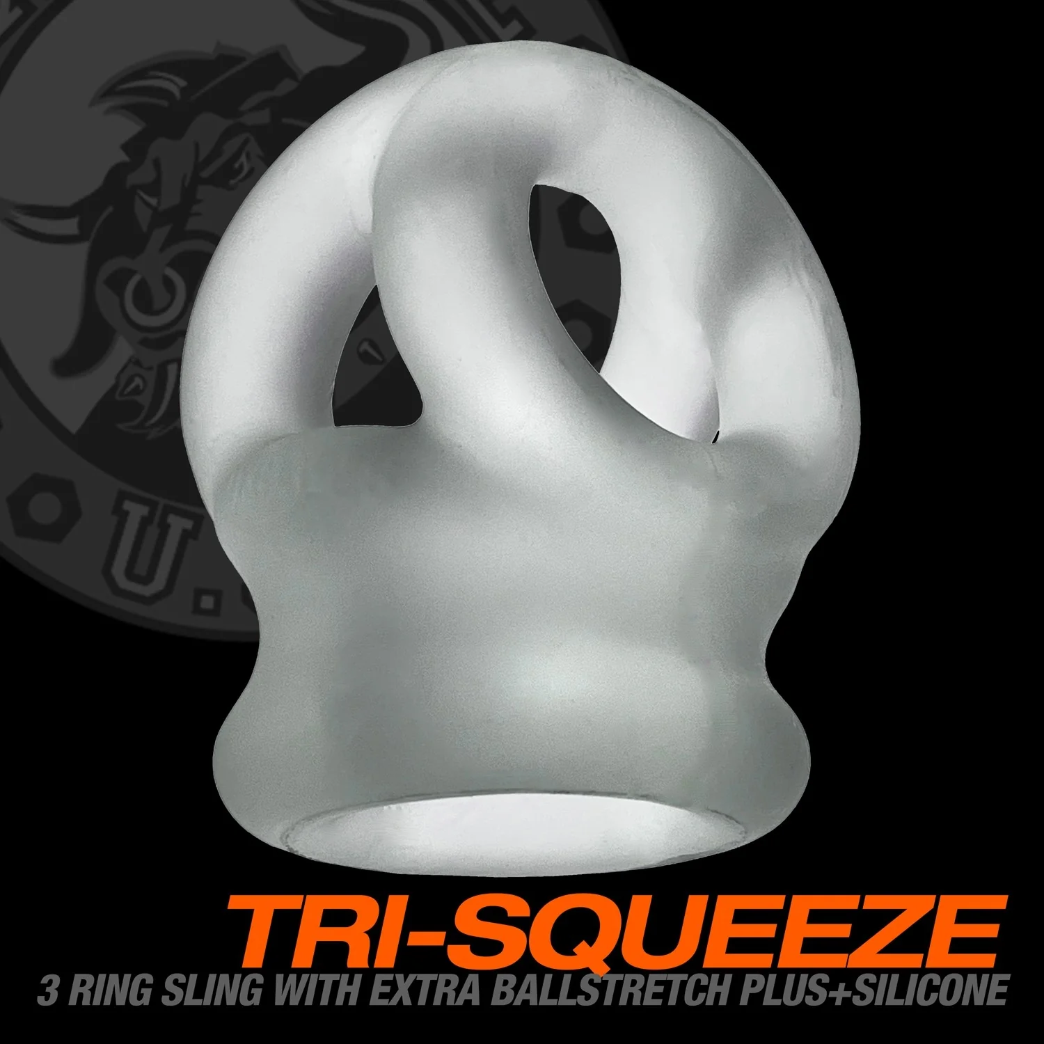 Oxballs Tri-Squeeze Silicone 3-Ring Ball Stretching Sling - Clear Ice - Image 14