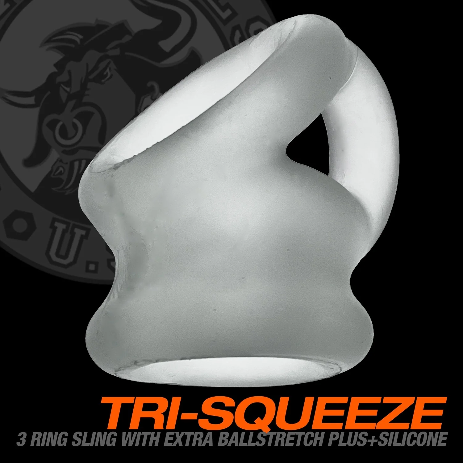 Oxballs Tri-Squeeze Silicone 3-Ring Ball Stretching Sling - Clear Ice - Image 15