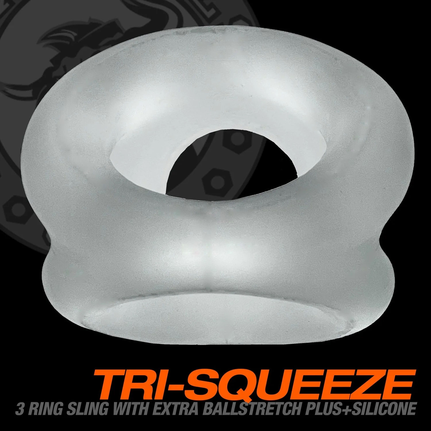 Oxballs Tri-Squeeze Silicone 3-Ring Ball Stretching Sling - Clear Ice - Image 16