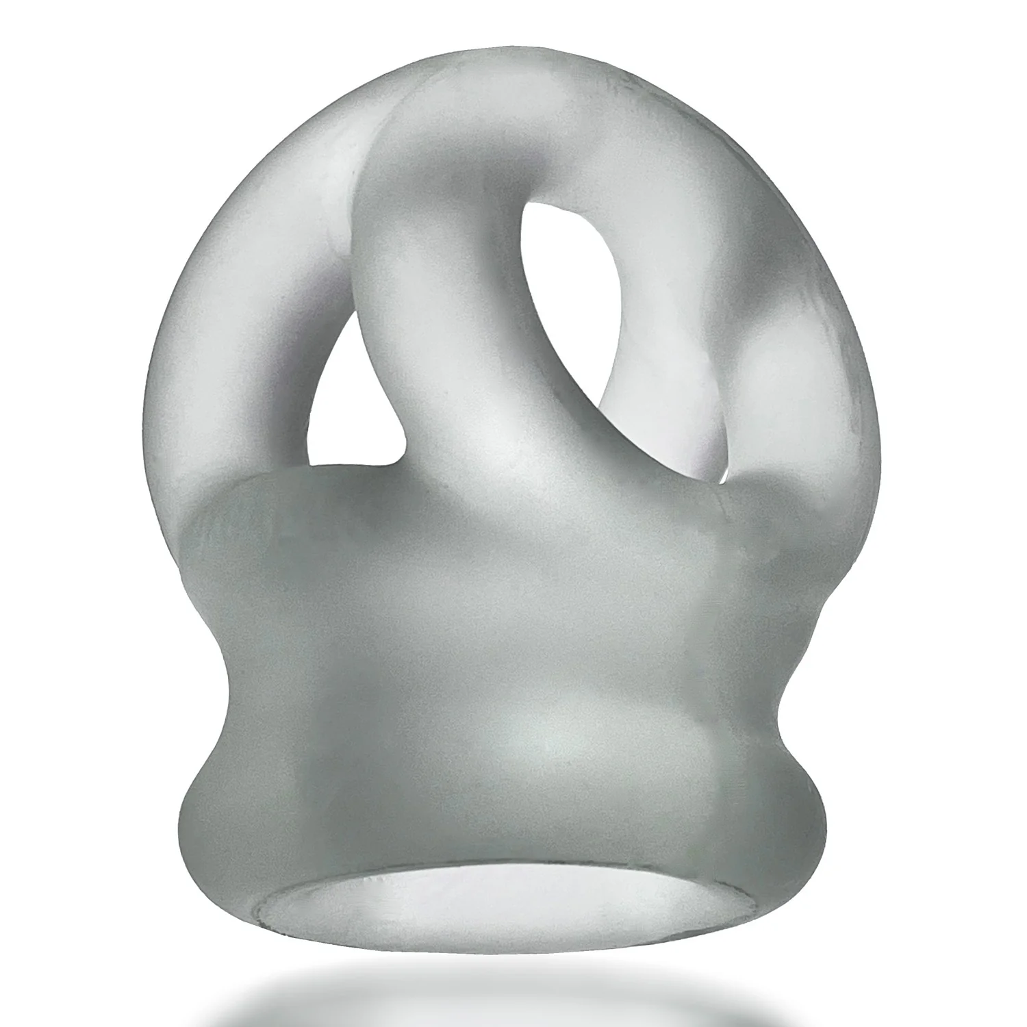 Oxballs Tri-Squeeze Silicone 3-Ring Ball Stretching Sling - Clear Ice - Image 3