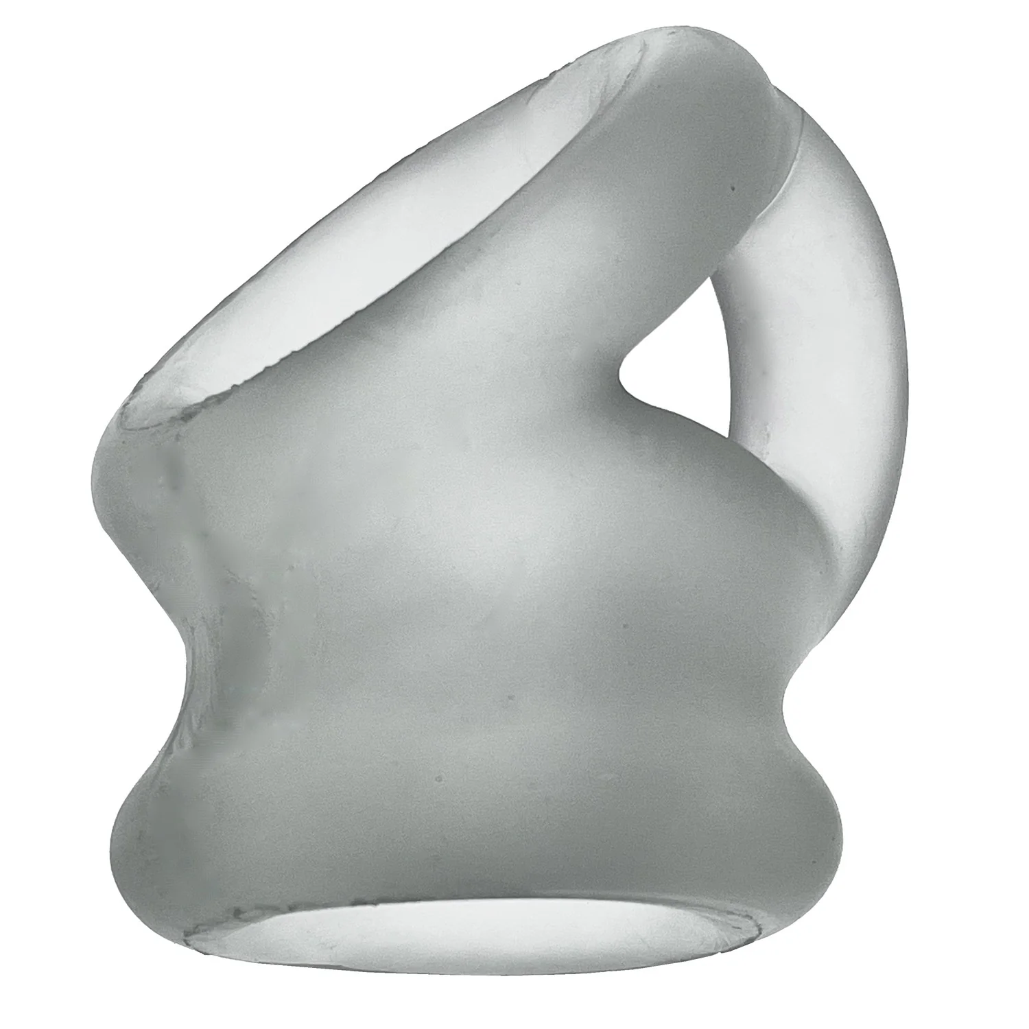 Oxballs Tri-Squeeze Silicone 3-Ring Ball Stretching Sling - Clear Ice - Image 4
