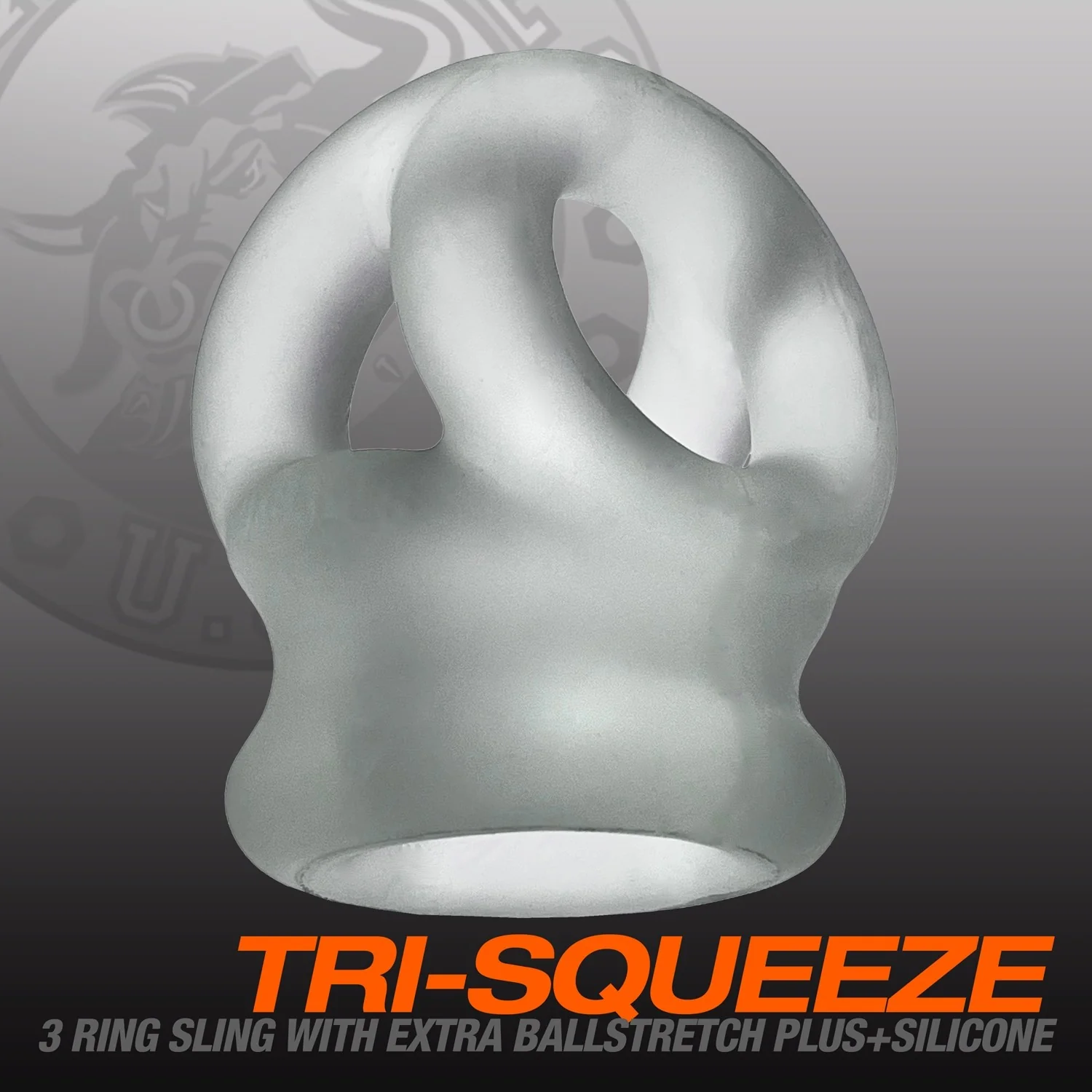 Oxballs Tri-Squeeze Silicone 3-Ring Ball Stretching Sling - Clear Ice - Image 8