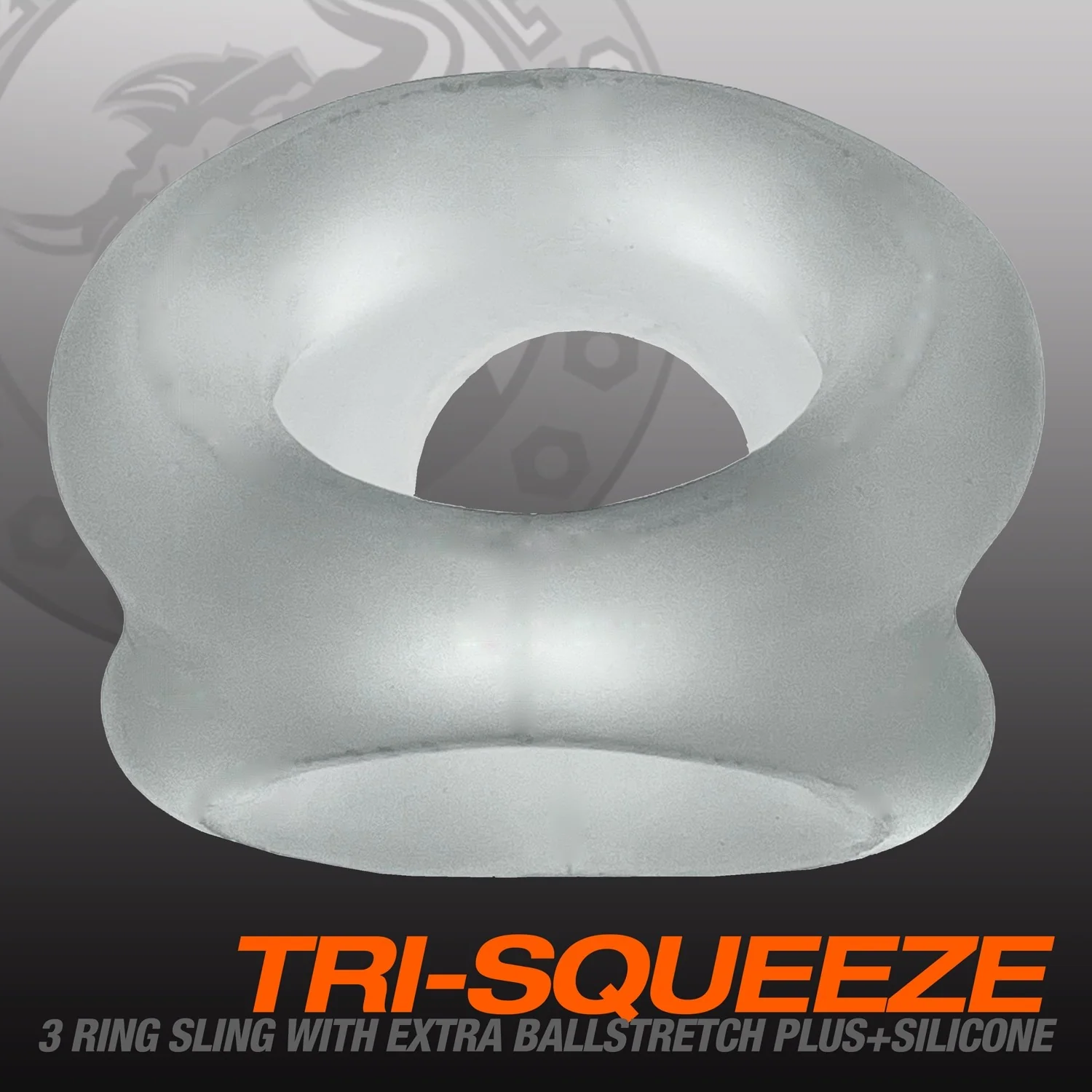 Oxballs Tri-Squeeze Silicone 3-Ring Ball Stretching Sling - Clear Ice - Image 9