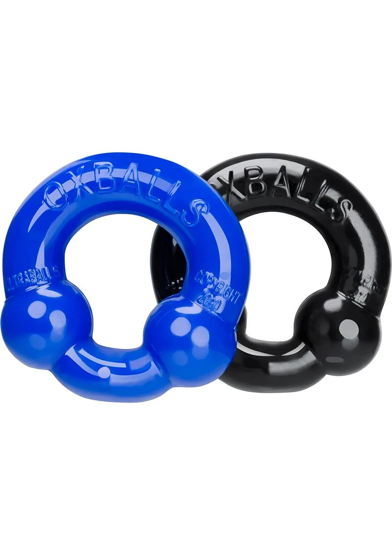 Oxballs Ultraballs Cock Ring Set (2 pack) - Black and Blue - Image 2