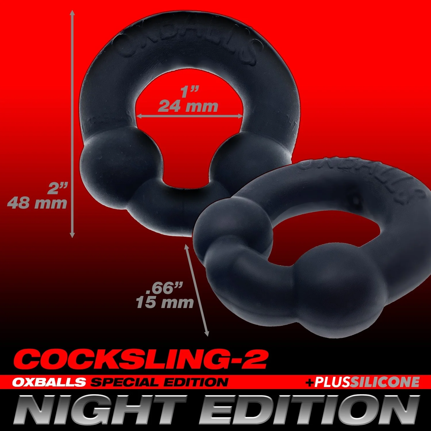 Oxballs Ultraballs Cockring Set 2 Each Per Set Night Edition - Image 2