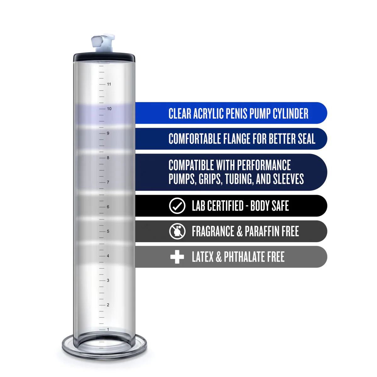 Performance 12 Inch x 2 Inch Penis Pump Cylinder - Clear - Image 2