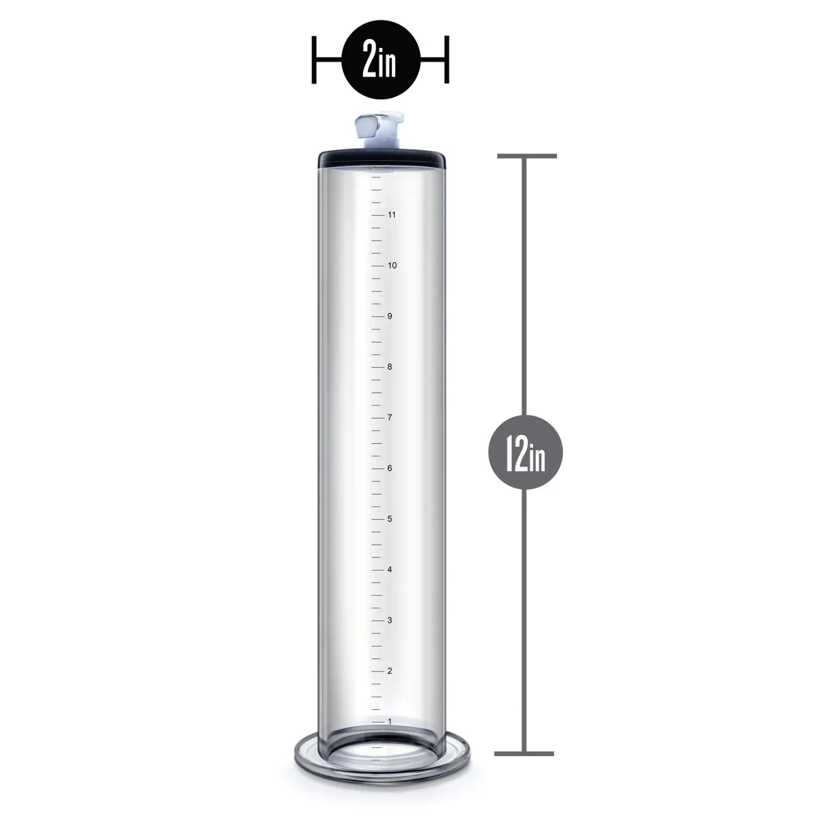 Performance 12 Inch x 2 Inch Penis Pump Cylinder - Clear - Image 3