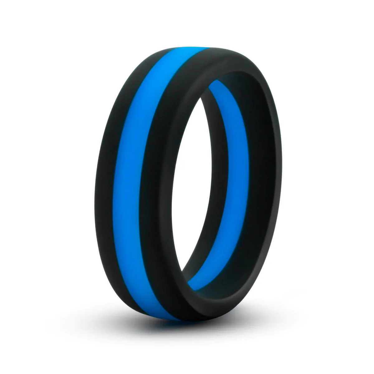 Performance Pro: Blue & Black Penis Ring - Image 3