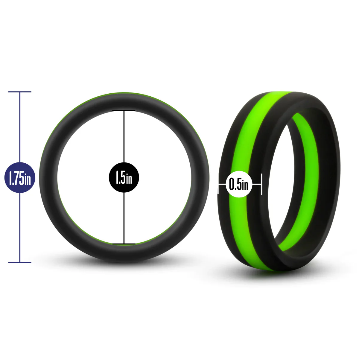 Performance Pro: Green & Black Penis Ring - Image 2