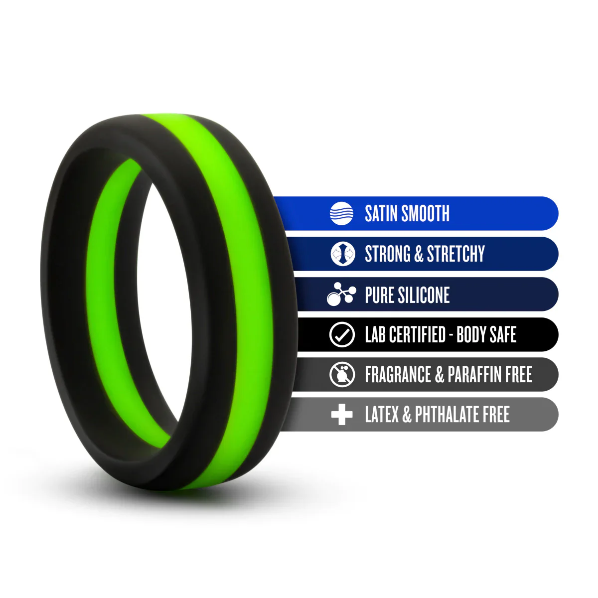 Performance Pro: Green & Black Penis Ring - Image 3