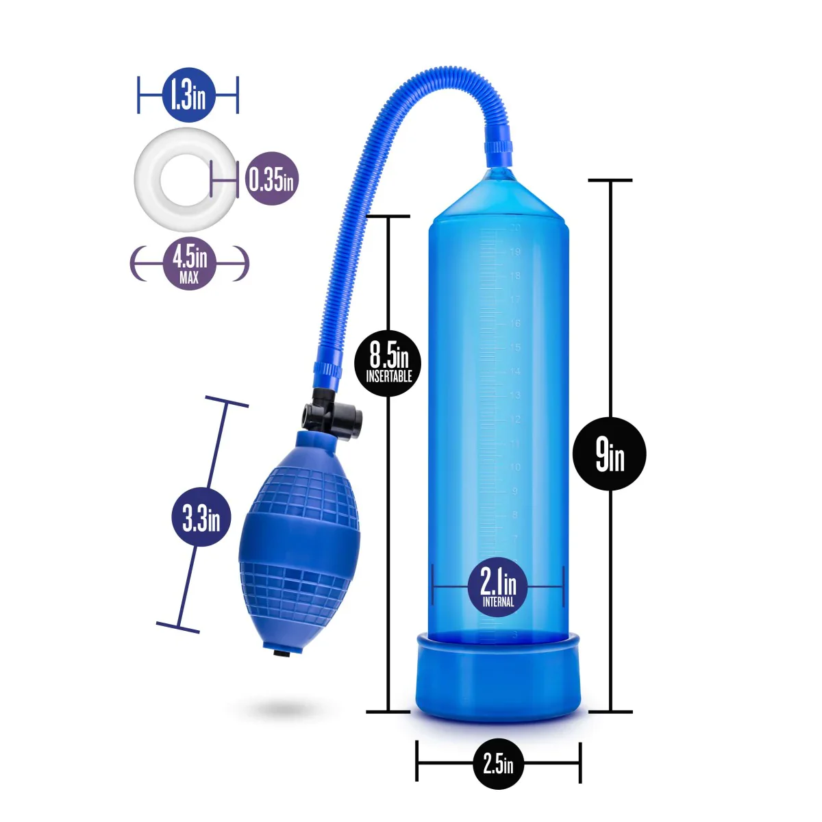 Performance VX101 Beginner's Male Enhancement Blue Penis Pump - Image 2