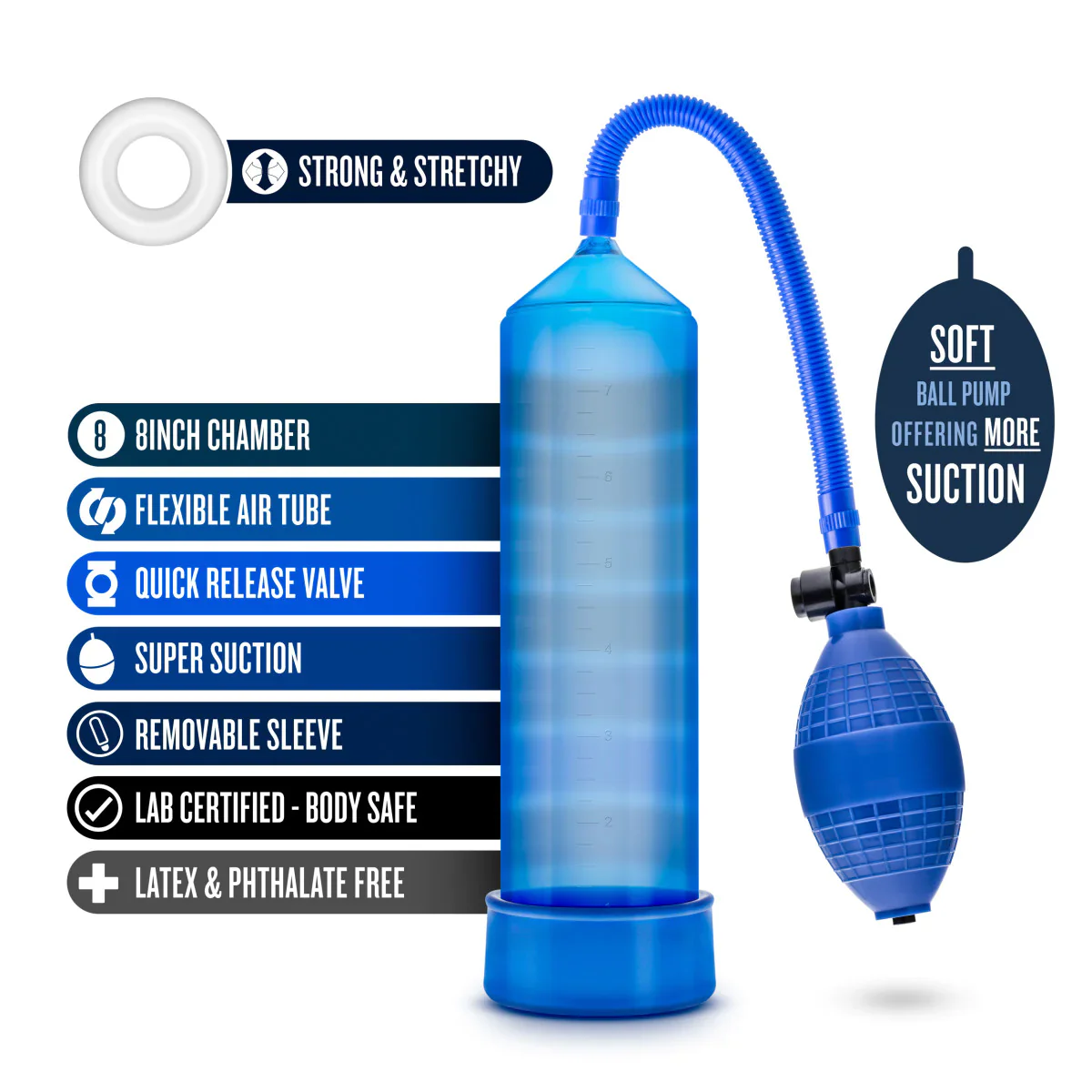 Performance VX101 Beginner's Male Enhancement Blue Penis Pump - Image 3