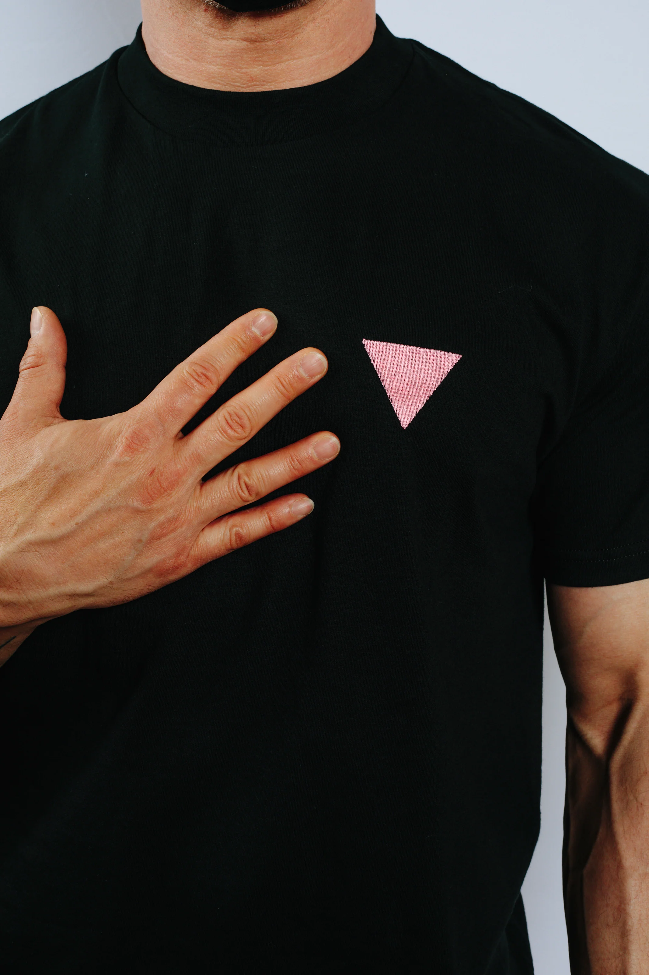 Pink Triangle T-Shirt (Available in Black or White) - Image 7