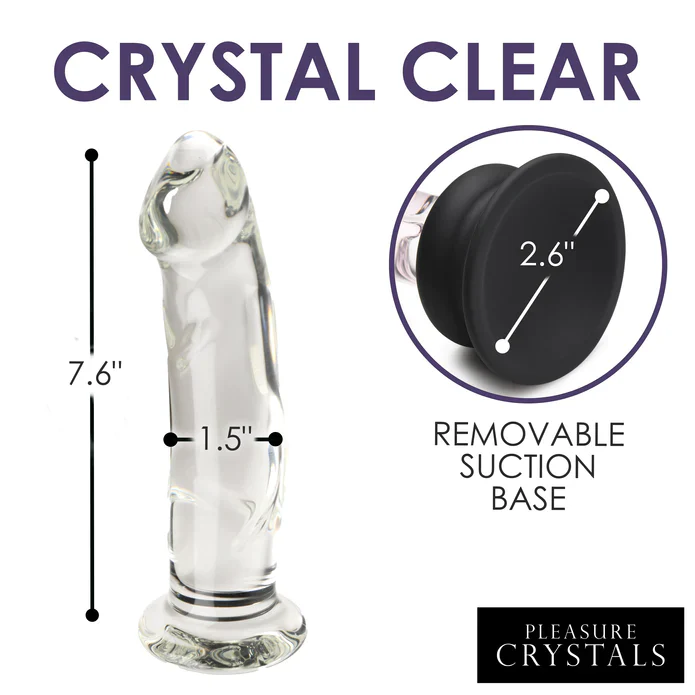 Pleasure Crystals 7.6" Glass Dildo W/ Silicone Base - Image 4