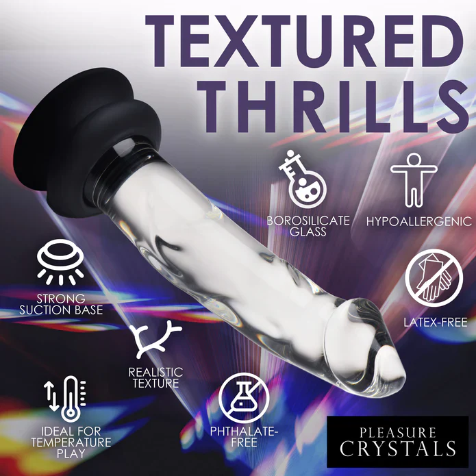 Pleasure Crystals 7.6" Glass Dildo W/ Silicone Base - Image 5