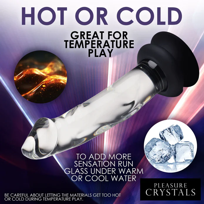 Pleasure Crystals 7.6" Glass Dildo W/ Silicone Base - Image 6
