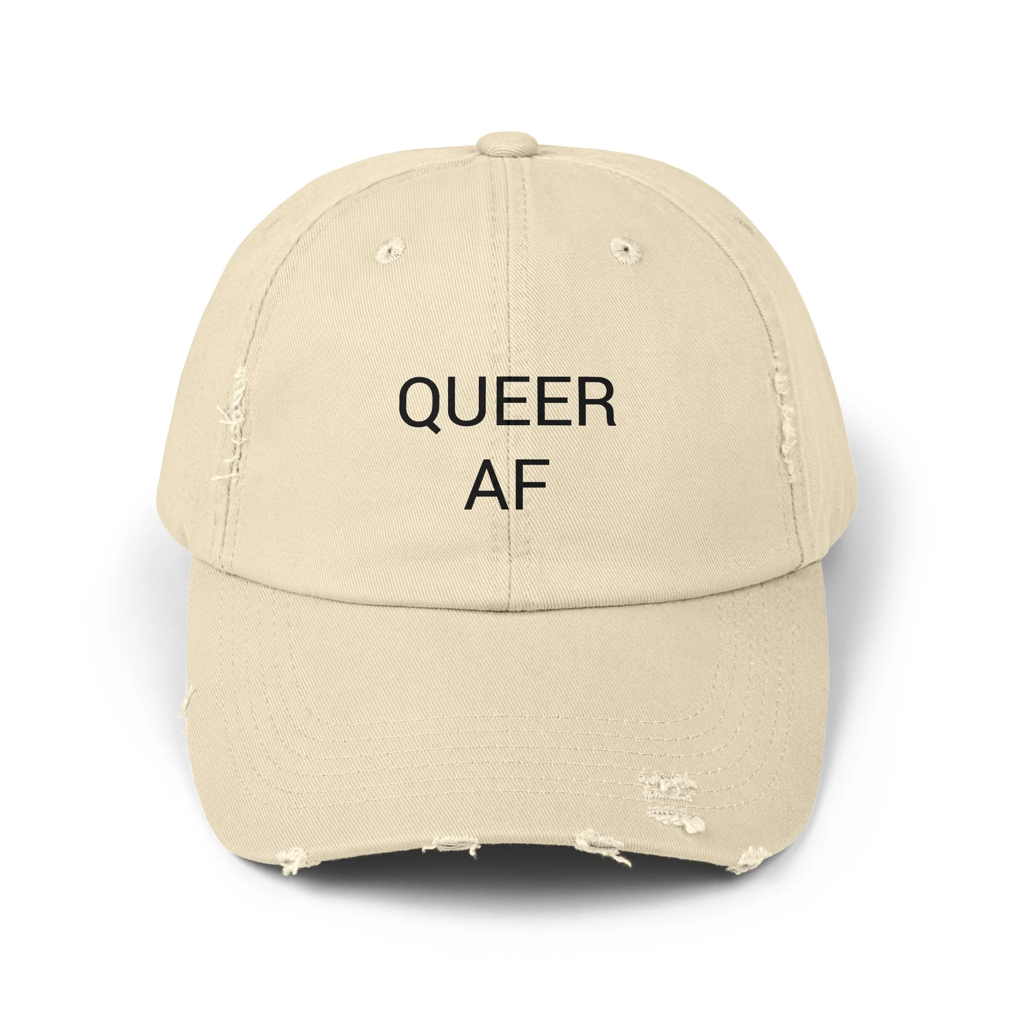 QUEER AF Distressed Cap in 6 colors - Image 6