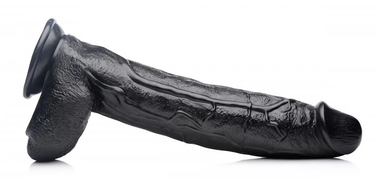 Master Cock Raging Rhino 17 Inch Veiny Dildo - Black - Image 2