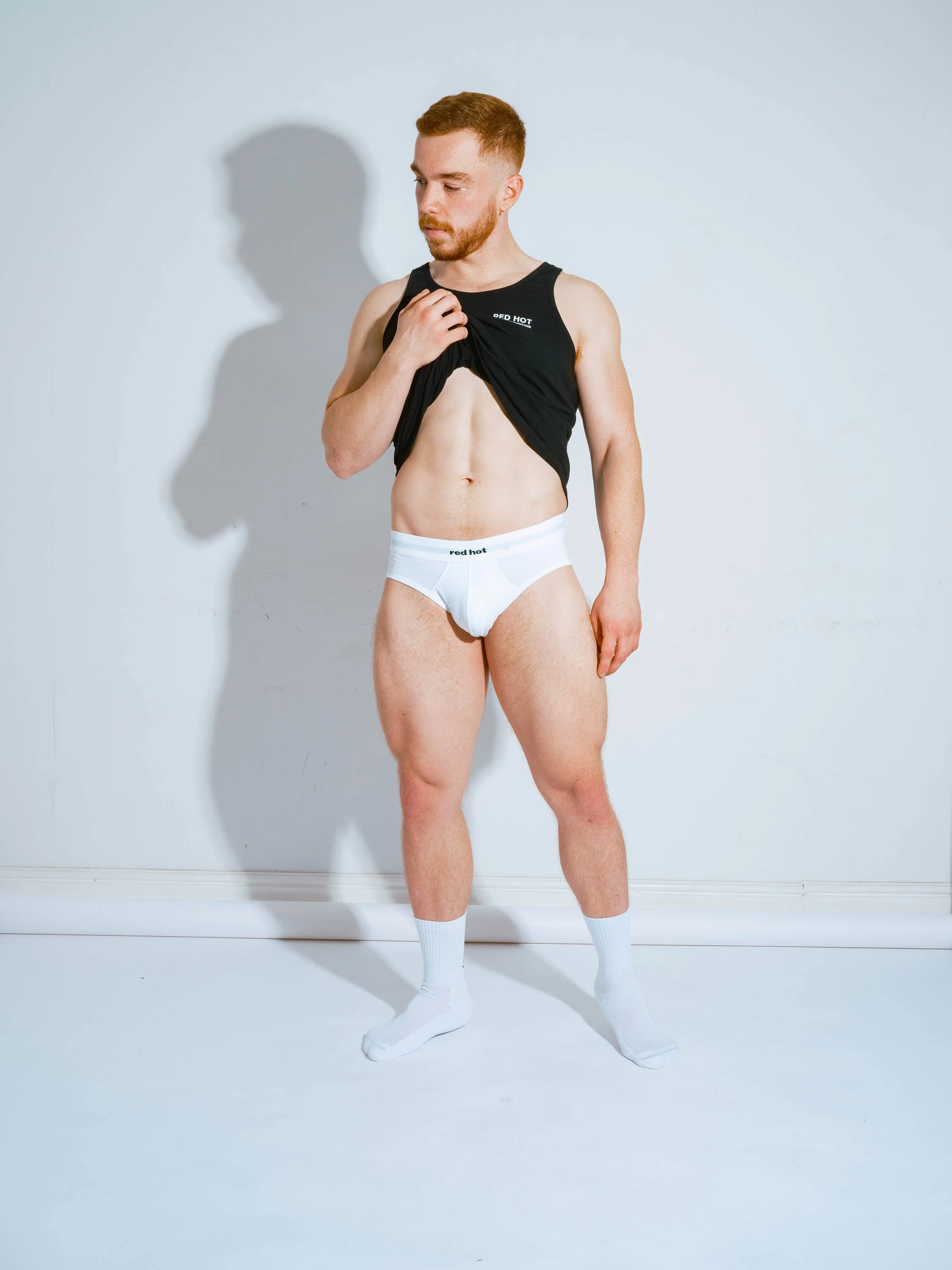 RED Hot Hip Brief Mono-Tone in White - Image 22