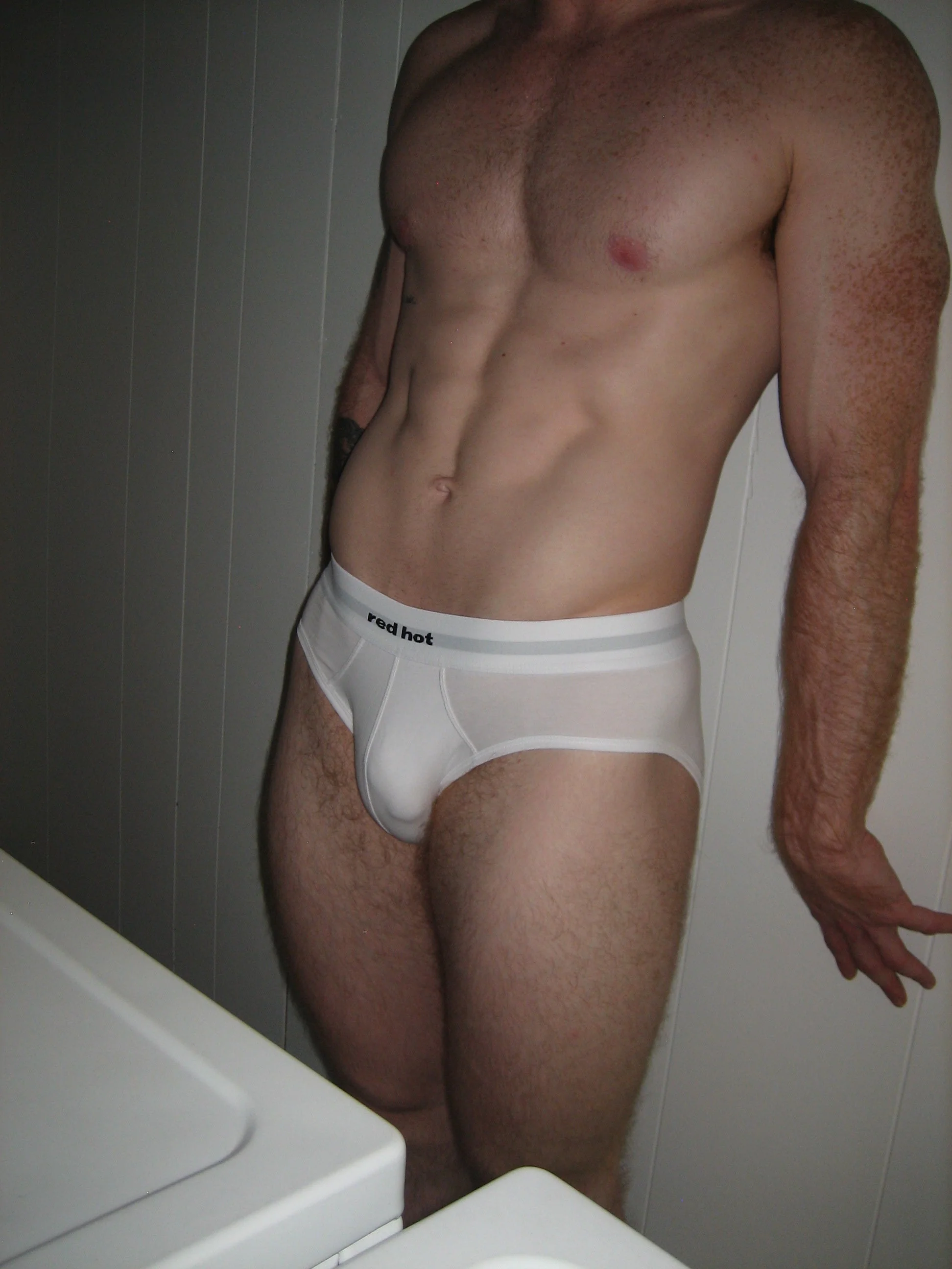 RED Hot Hip Brief Mono-Tone in White - Image 25