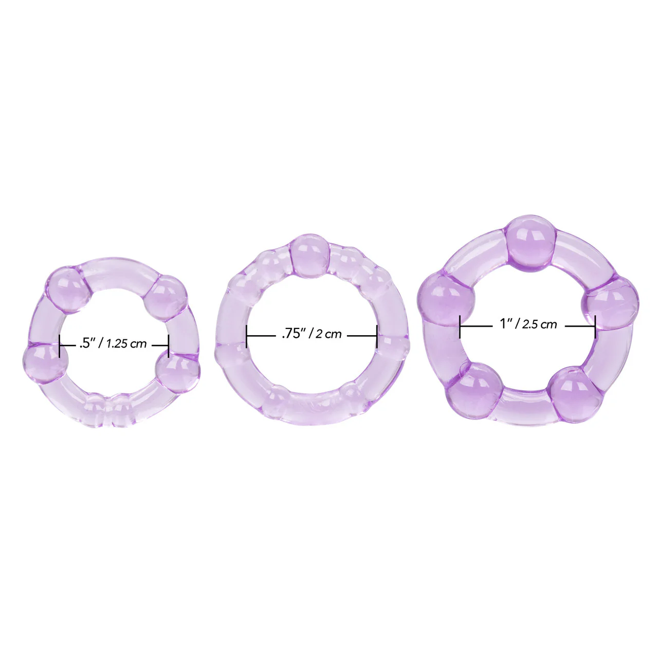 Rings! Island Rings Cock Rings (3 piece set) - Purple - Image 5