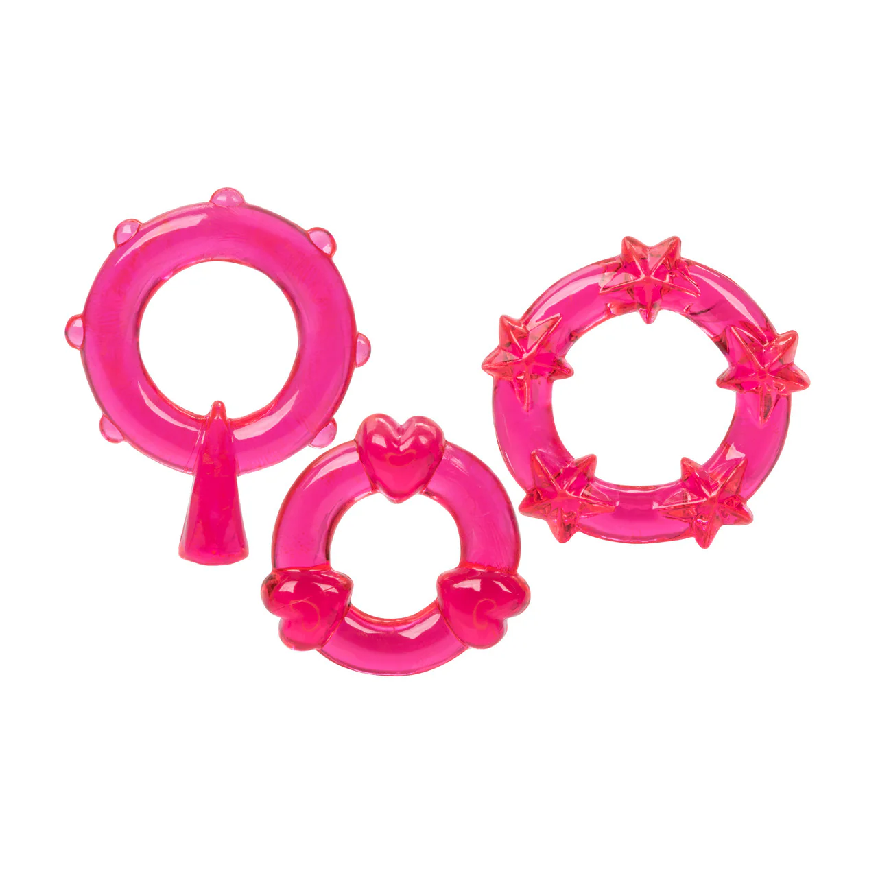 Rings! Magic C Rings Cock Rings (3 Piece Set) - Red - Image 2