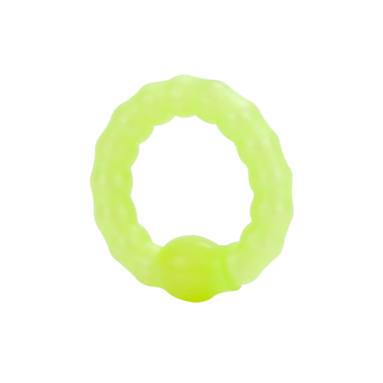 Rings! Pearl Beaded Prolong Silicone Cock Ring - Glow - Image 2