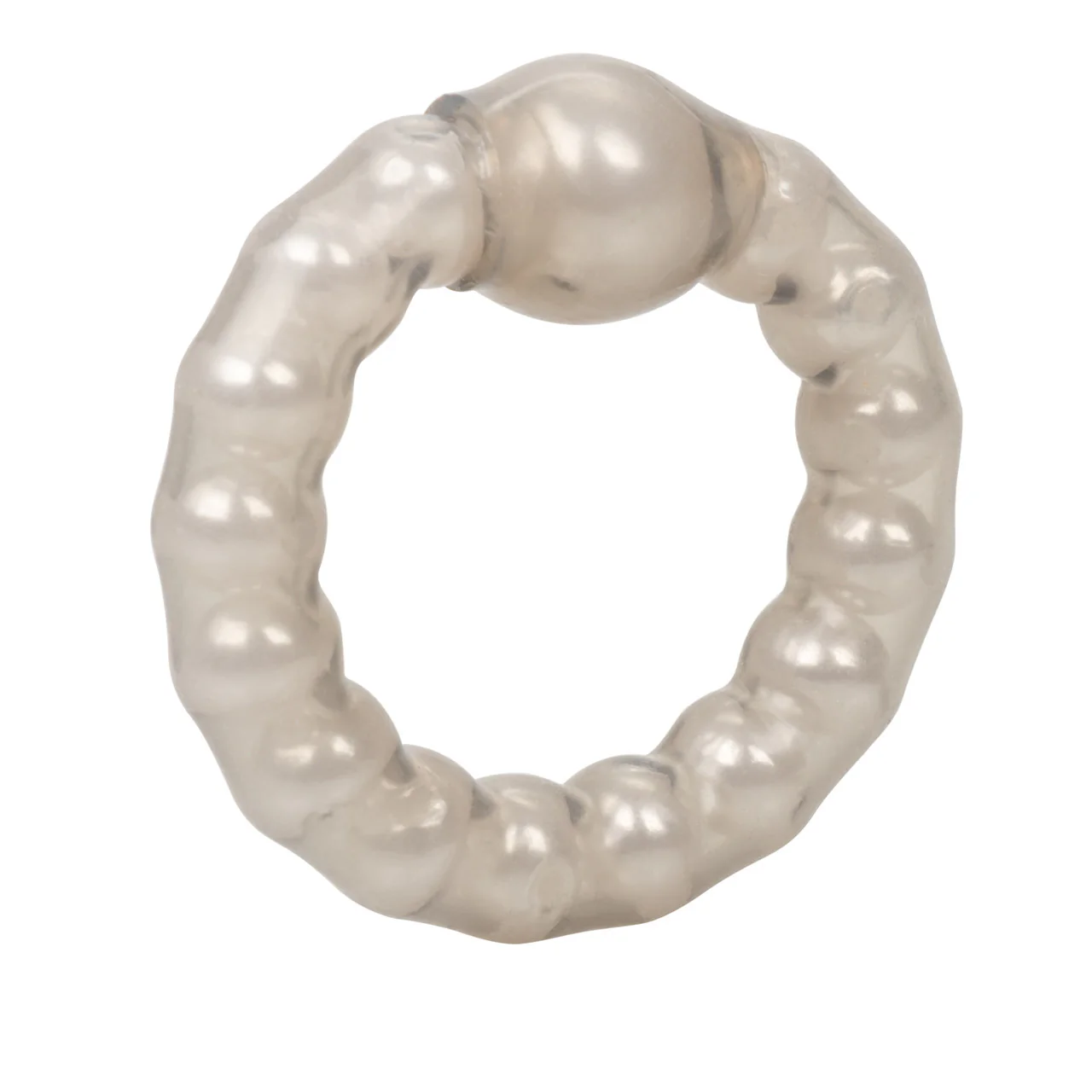 Rings! Pearl Beaded Prolong Silicone Cock Ring - Smoke - Image 5