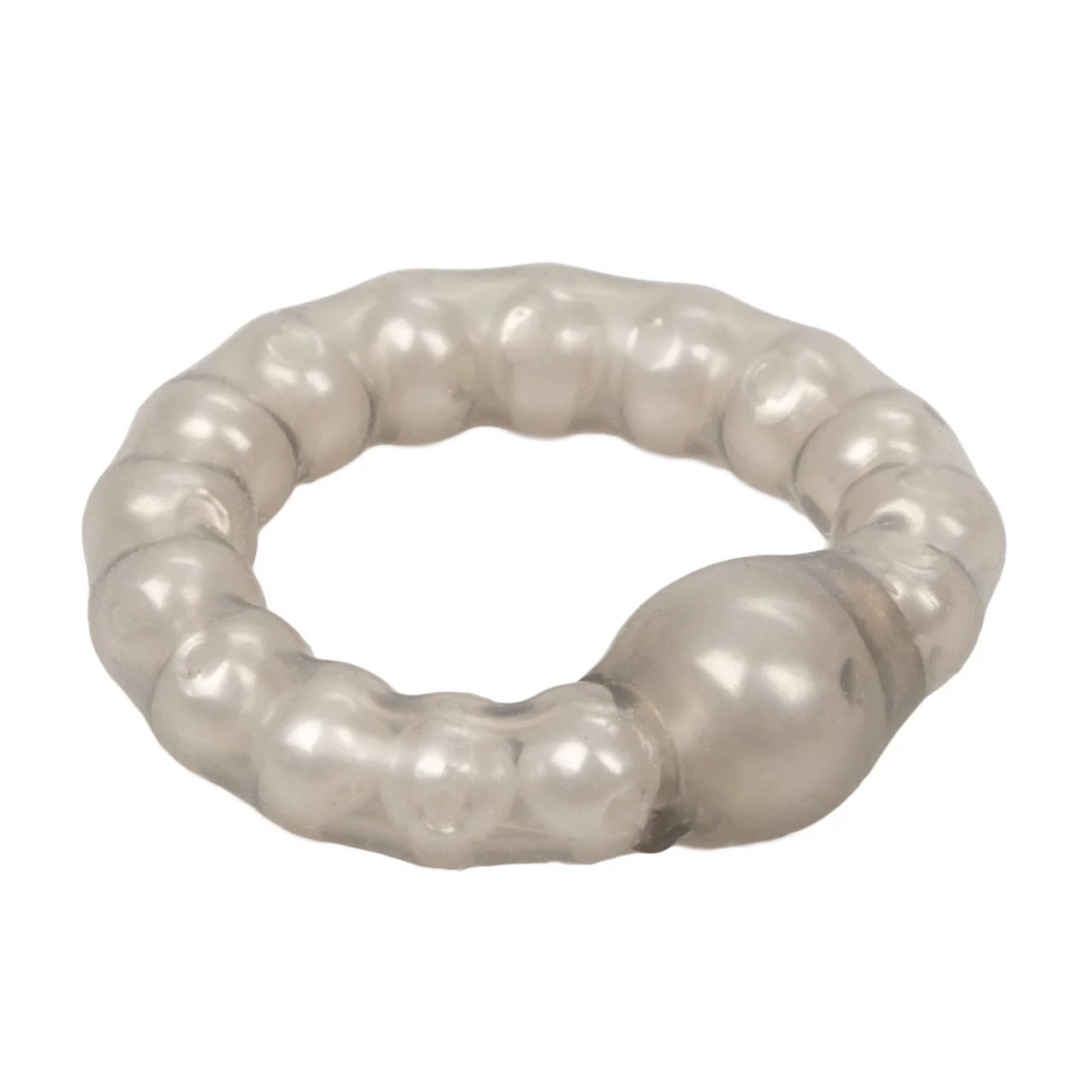 Rings! Pearl Beaded Prolong Silicone Cock Ring - Smoke - Image 6