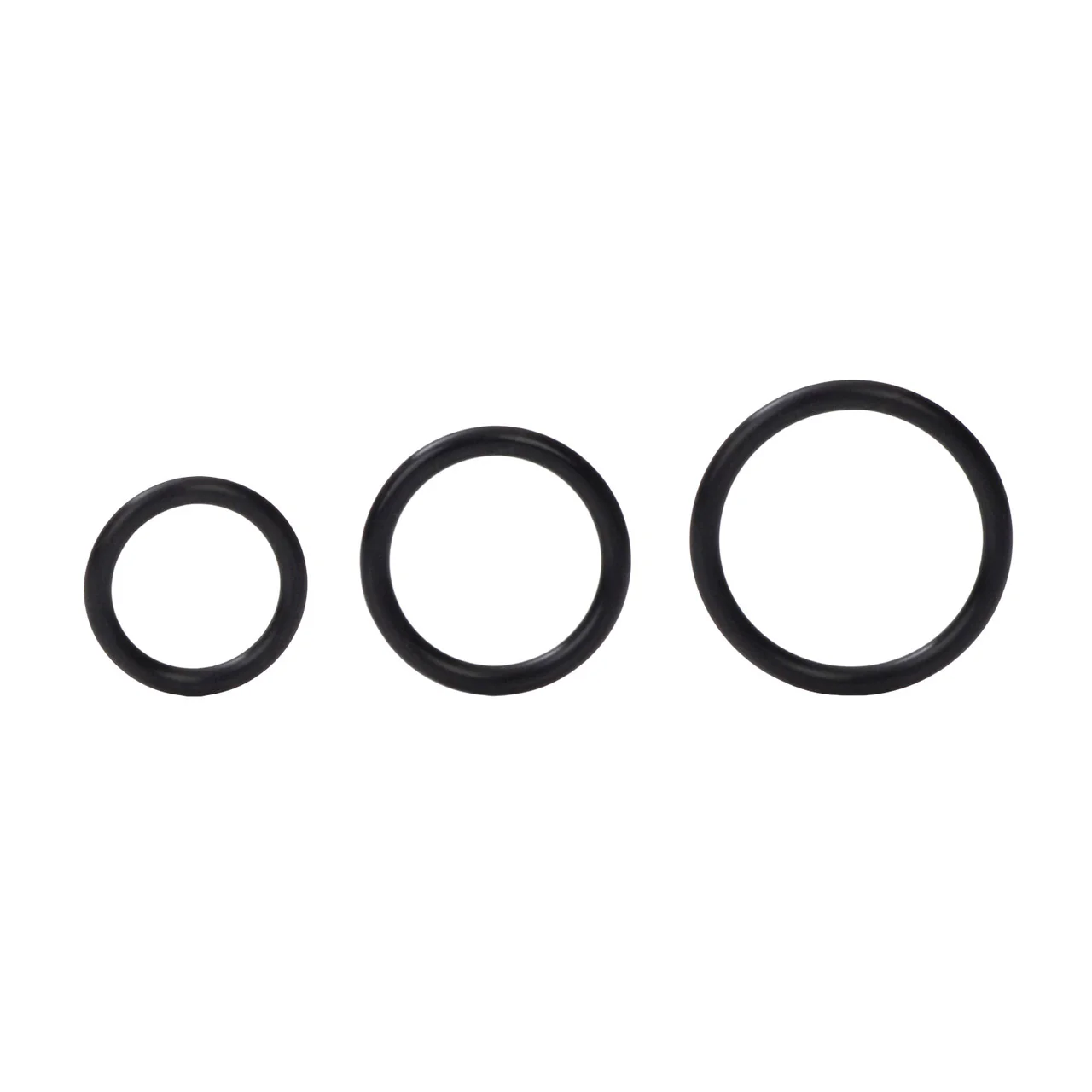 Rings! Silicone Support Rings Cock Rings (3 Piece Set) - Black - Image 2