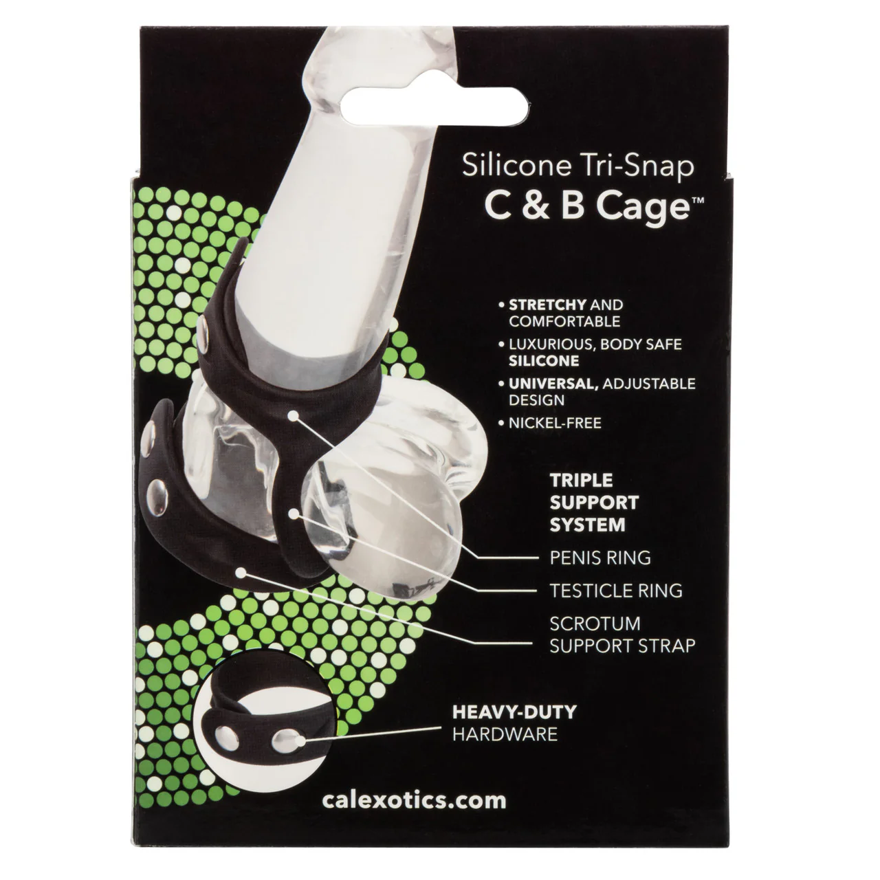 Rings! Silicone Tri-Snap C & B Cage Cock Ring - Image 4