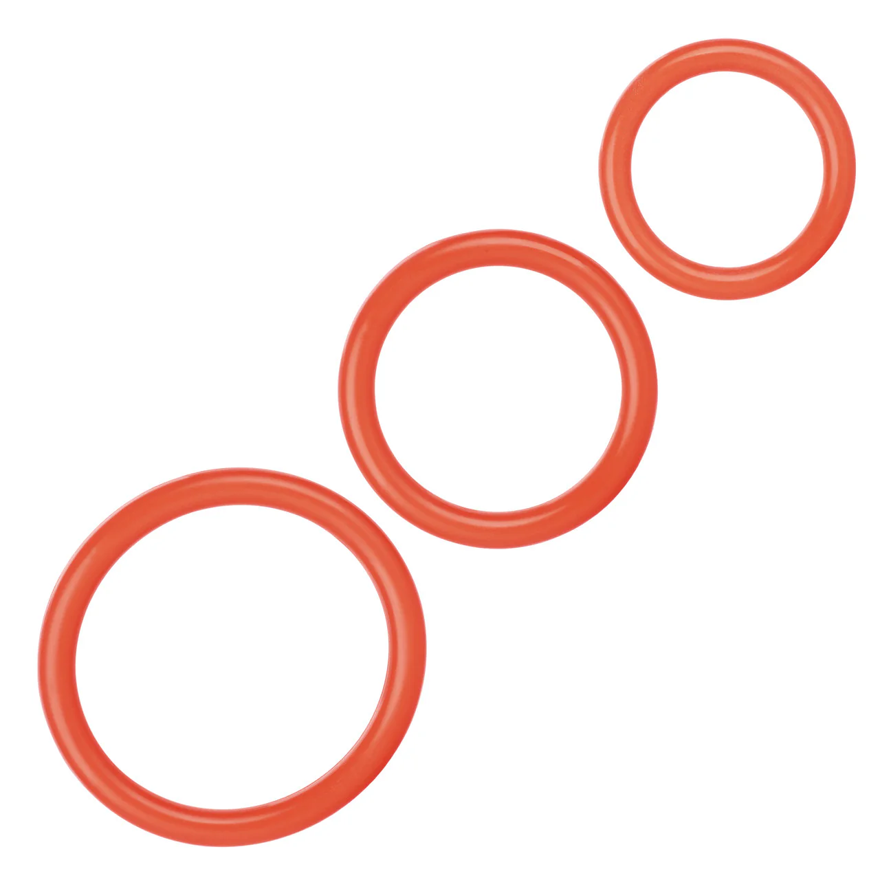 Rings! Tri Rings Cock Ring Set (3 Piece Set) - Red - Image 2