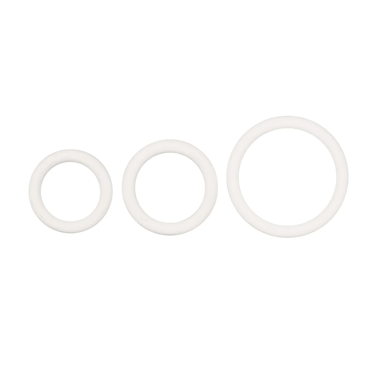 Rings! White Rubber Cock Rings (3 Piece Set) - Image 9