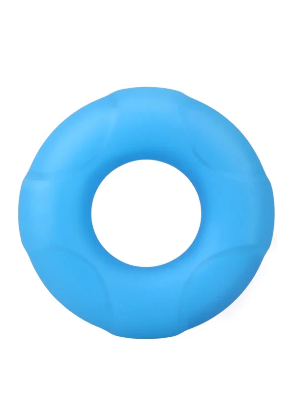 Rock Solid Lifesaver Glow in the Dark Silicone Cock Ring - Blue - Image 2