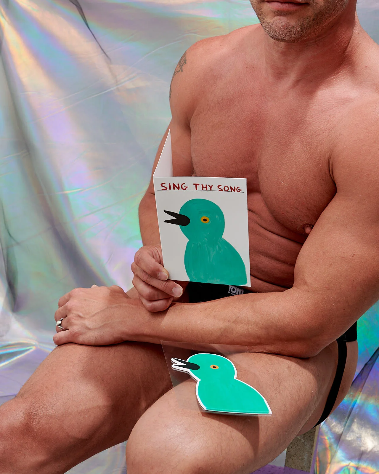 Sing Thy Song Puffy Sticker Card - Third Drawer Down X David Shrigley - Image 2