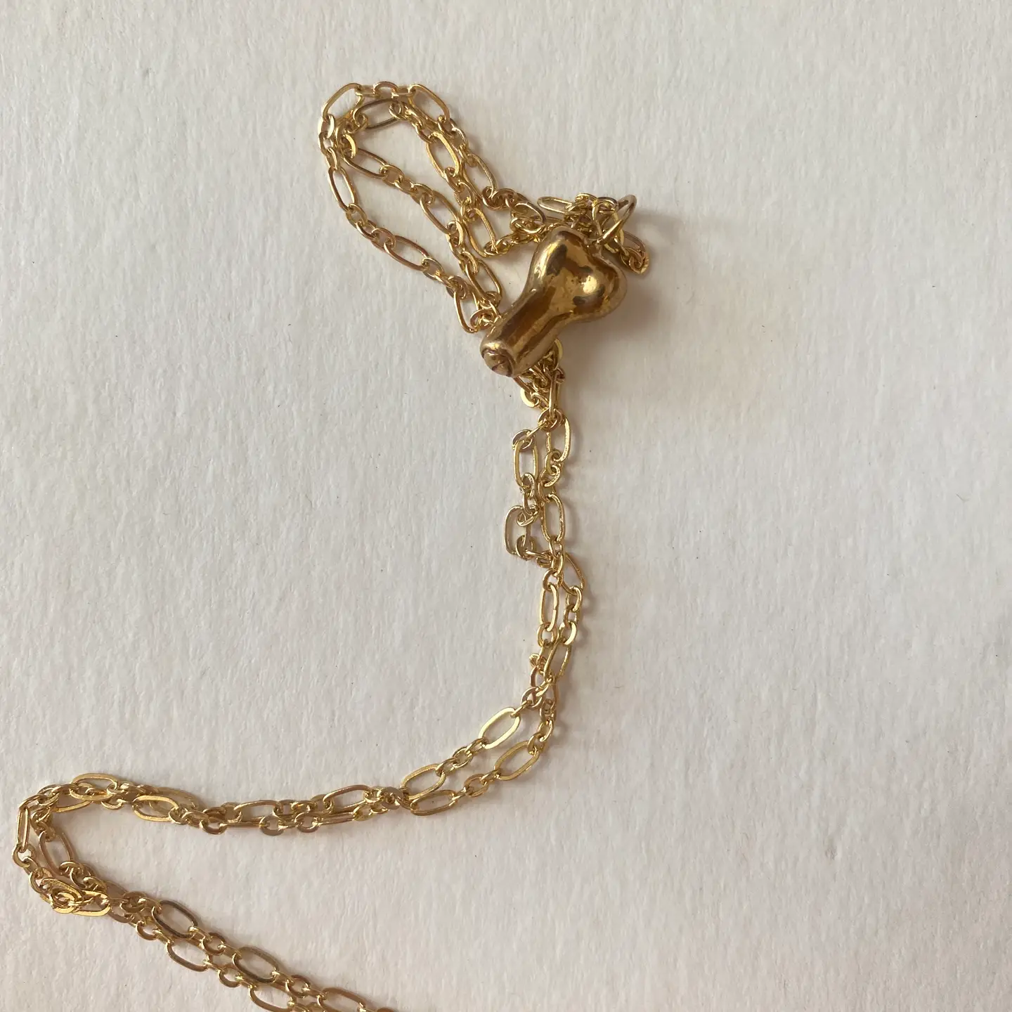 Small Uncut Penis Charm Necklace Bronze by Gilty Boy - Image 2