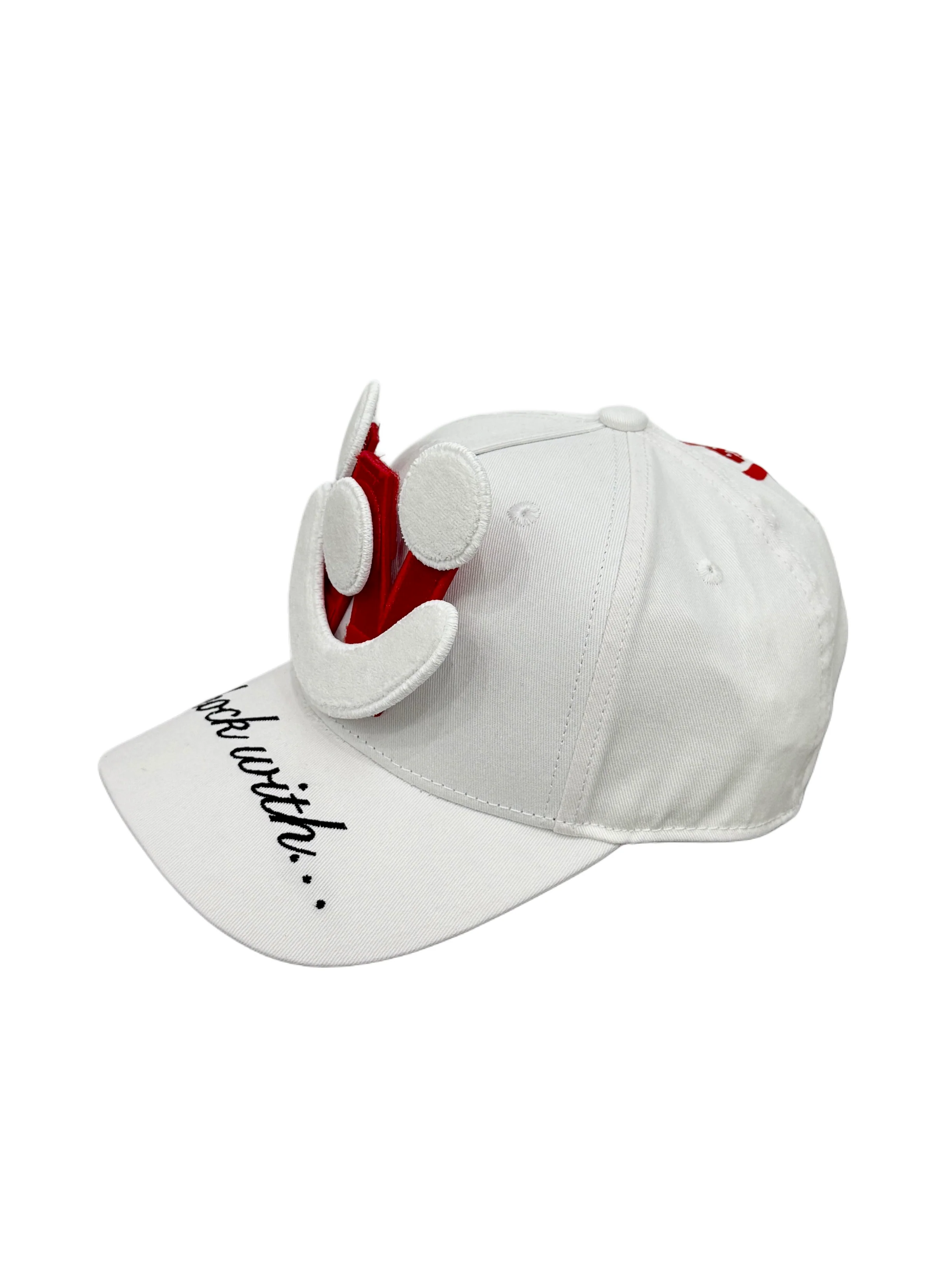 Smiley Cap in White by Walter van Beirendonck - Image 5