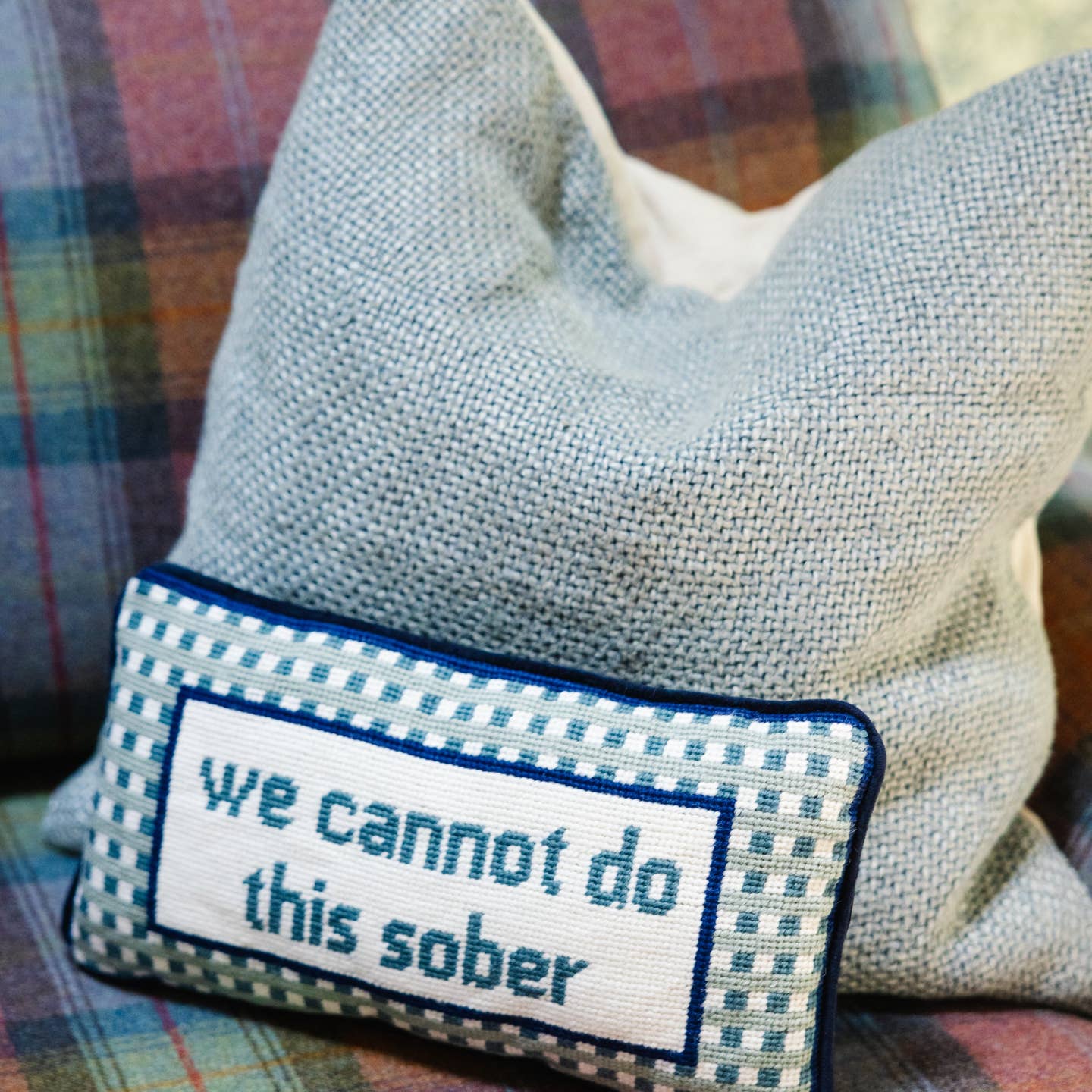Sober Needlepoint Pillow - Image 3